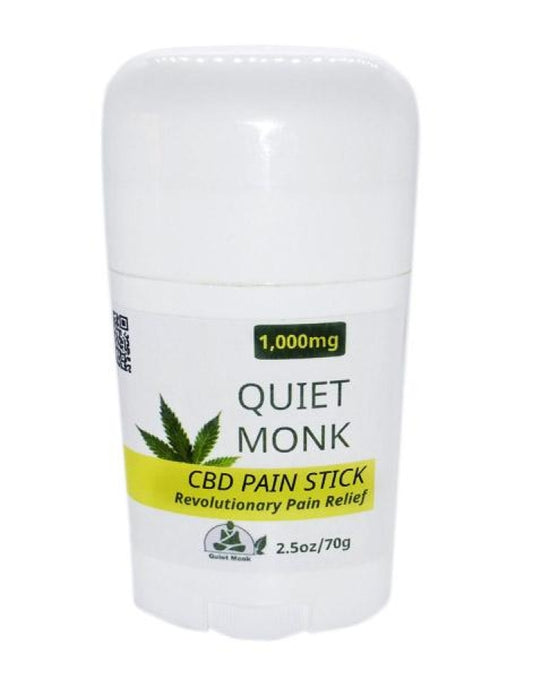 Paradise Valley Products Quiet Monk 1000mg CBD Pain Stick.  Revolutionary CBD Pain Stick is easy to use and reaches hard to reach back pain.  Cooling , fast acting CBD relief for arthritis pain, sciatica pain, back pain, leg pain, neck pain, shoulder pain.  Buy CBD pain stick online.  Paradise Valley Products CBD Pain Stick the best CBD pain stick online.  Free Shipping on CBD.