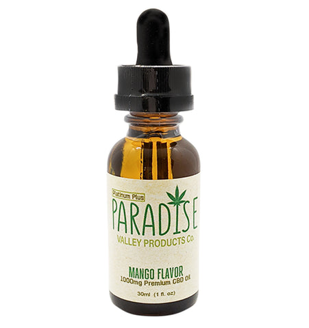 NEW FLAVOR! Paradise Valley Products Platinum Plus 1000mg Mango CBD Oil Drops