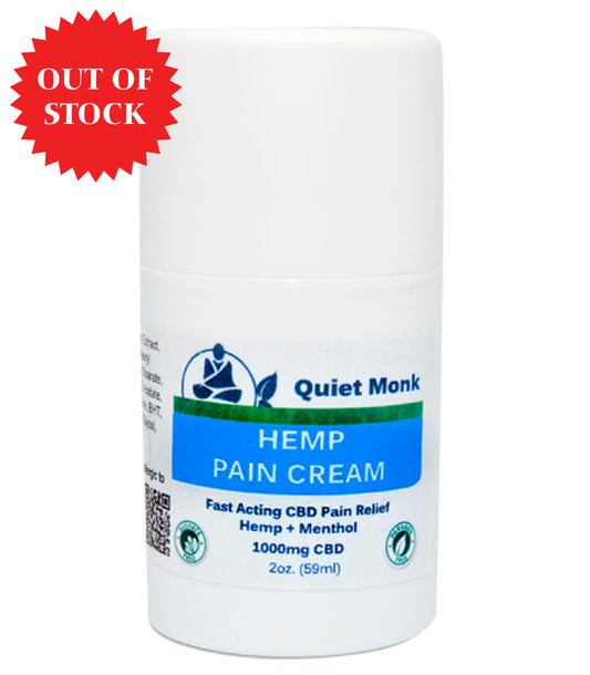 Paradise Valley Products Quiet Monk 1000mg CBD Pain Cream.  CBD Pain Cream in easy to use pump.  Fast acting relief for arthritis pain, sciatica pain, back pain, leg pain, neck pain, shoulder pain.  Buy CBD pain cream online.  Paradise Valley Products CBD Pain Cream the best CBD pain Cream online.  Free Shipping on CBD.
